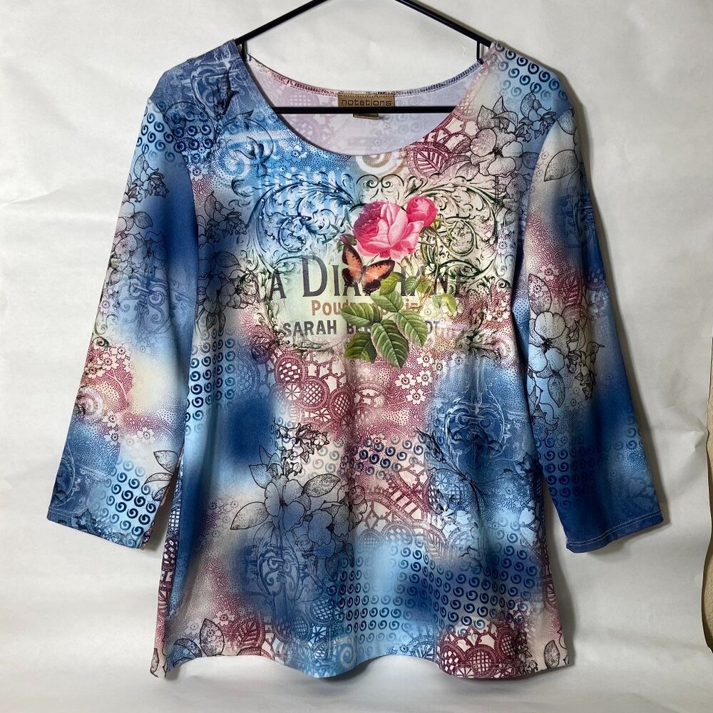 Floral Jeweled Stretchy Top